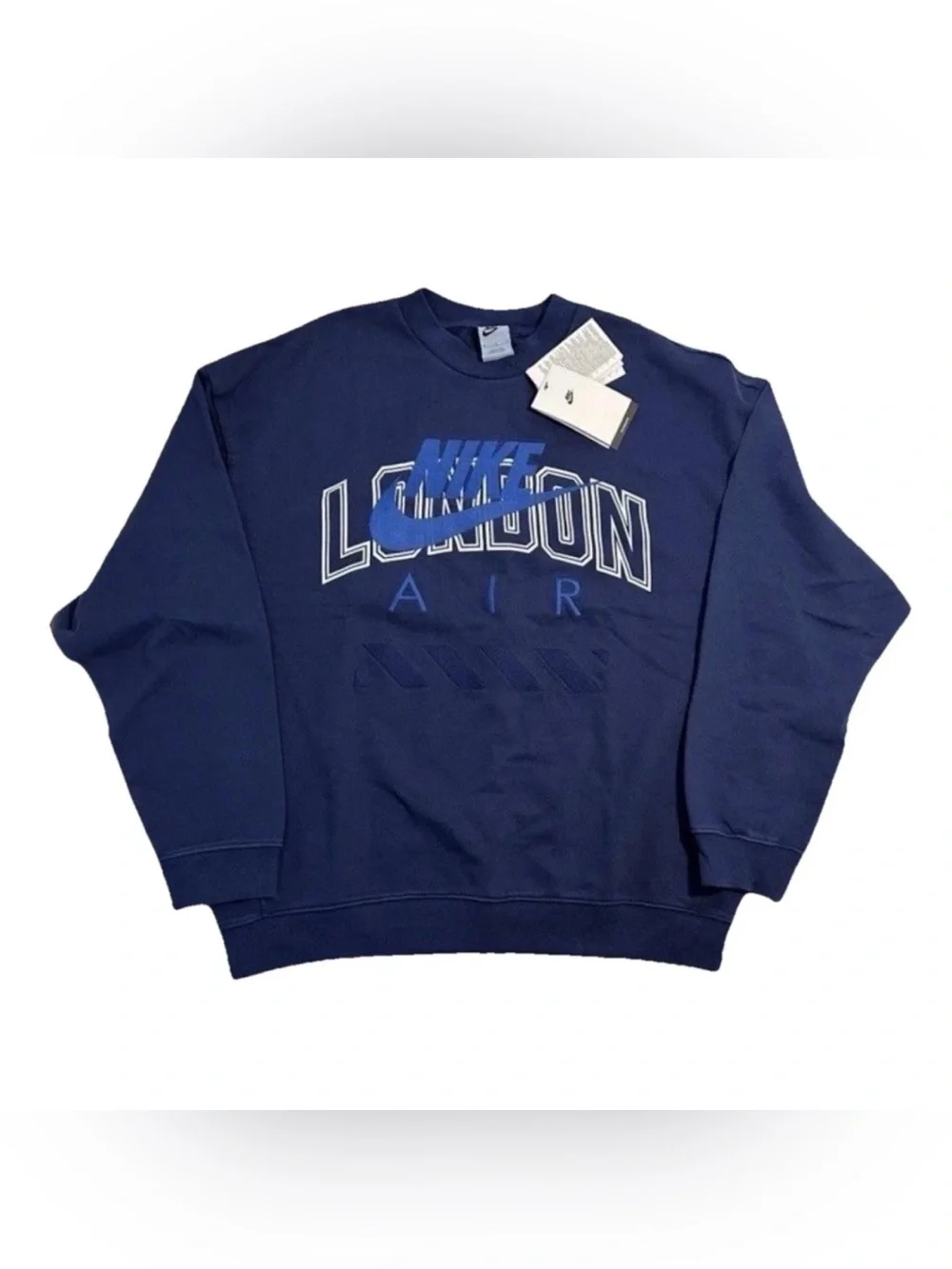 Nike Air Men’s Navy London Graphic Crewneck Sweatshirt size XL HQ1099-492 NWT
